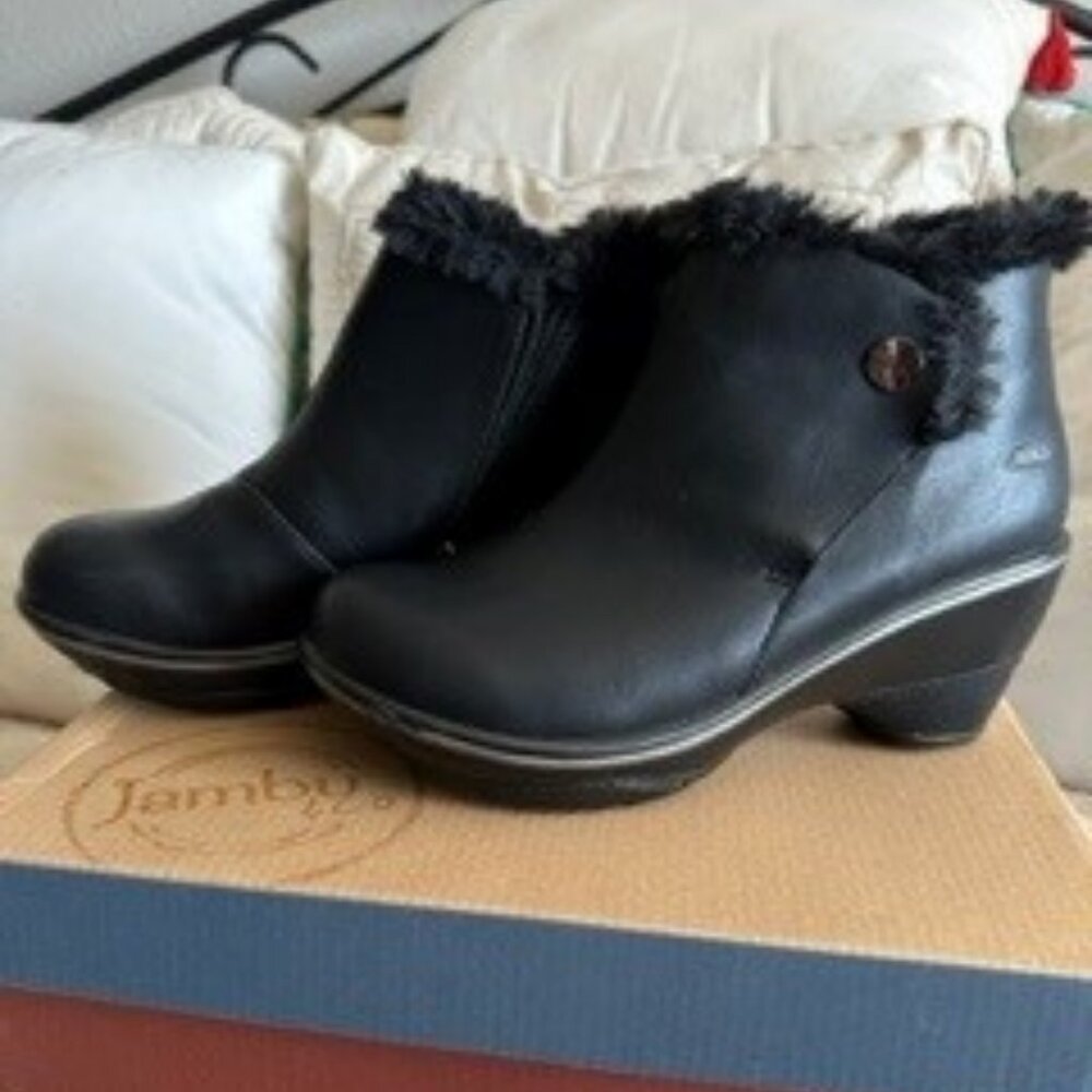 Jambu “Mesa” faux fur lined wedge bootie